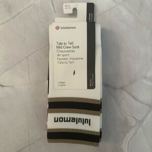 lululemon Mid Crew Socks - Black/White/Brown